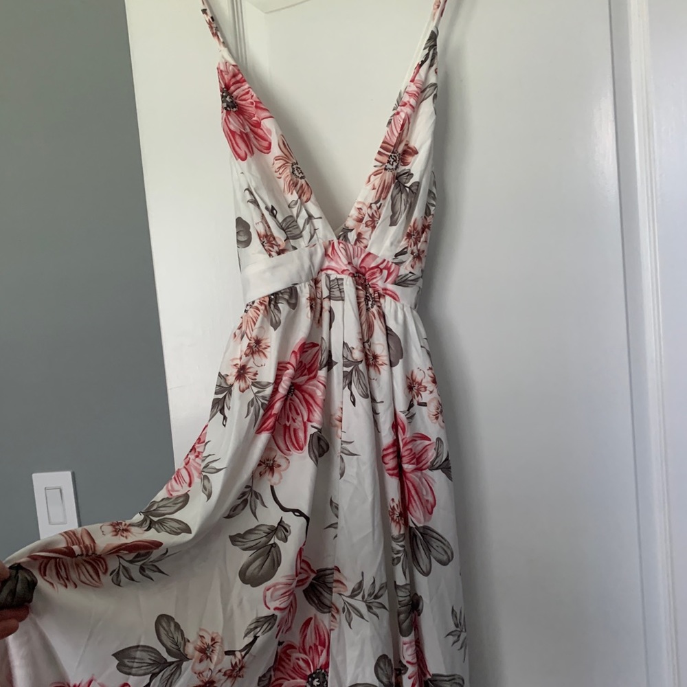 White floral maxi dress